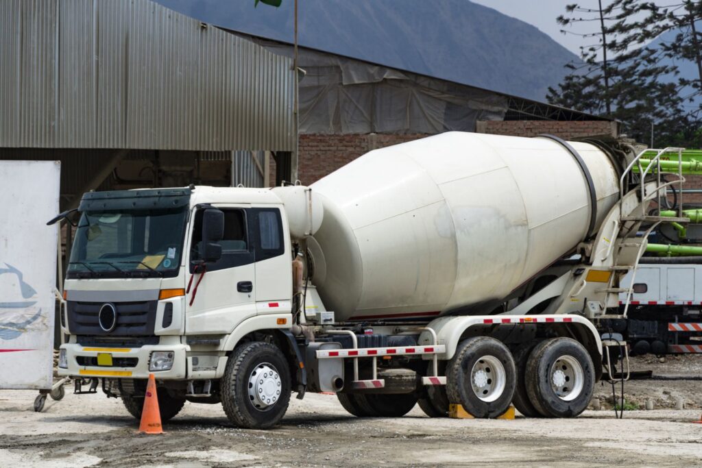 A concretr truck is parking at Ready Mix Concrete toronto